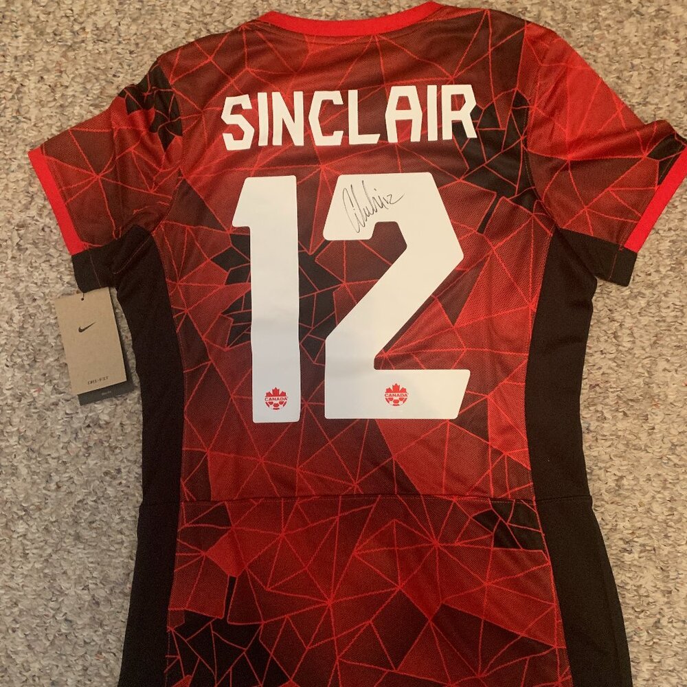 Christine Sinclair signed Team Canada Soccer Jersey Rare
